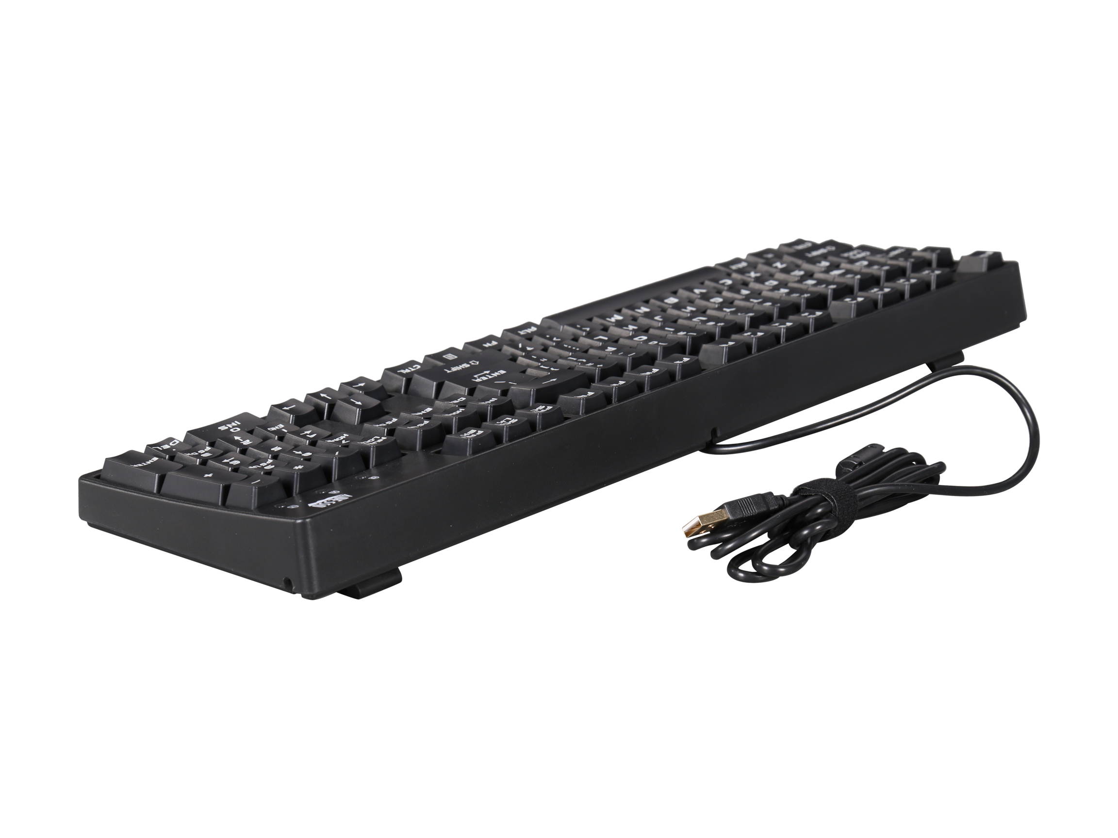 Adesso AKB-635UB EasyTouch full size Mechanical USB POS keyboard, N-key rollover adjustable USB cable, 50 million keystrokes