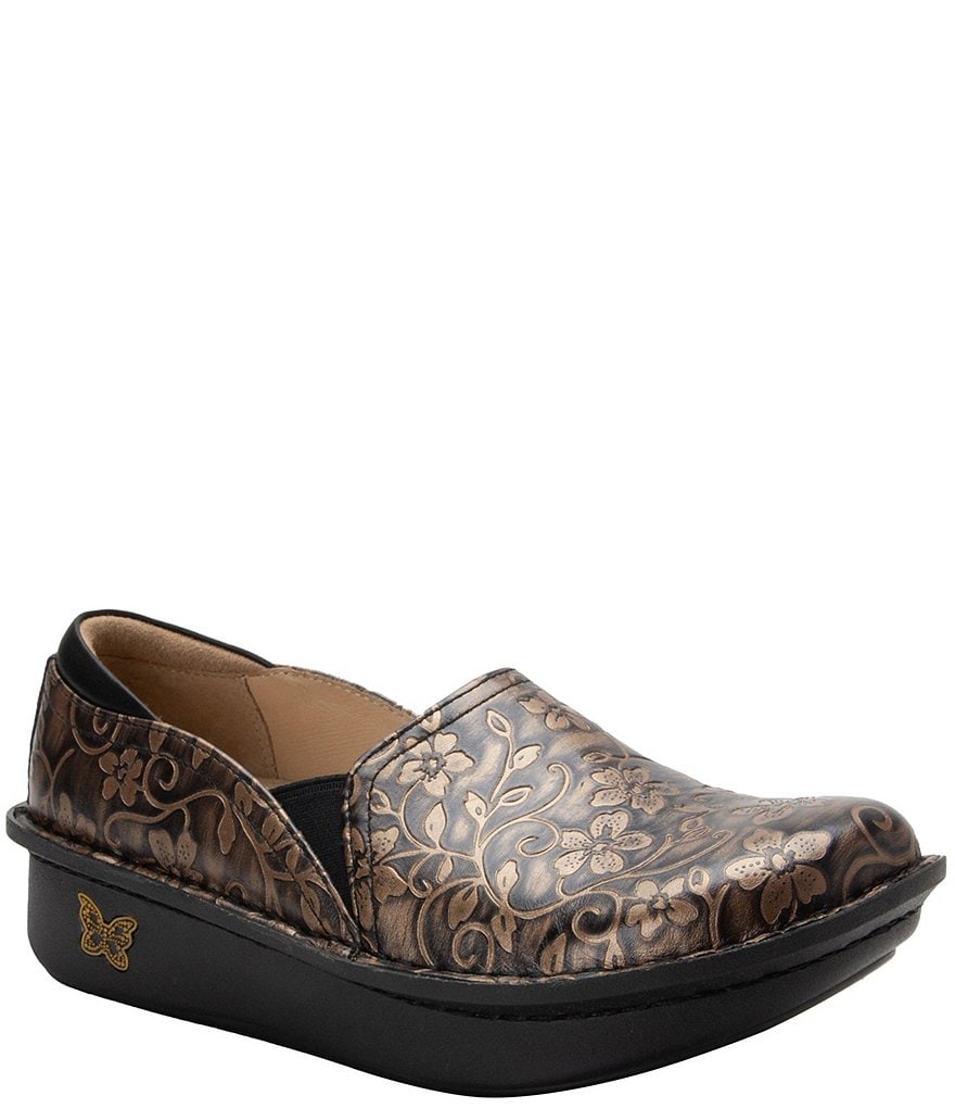 Alegria Debra Rustic Printed Leather Clogs