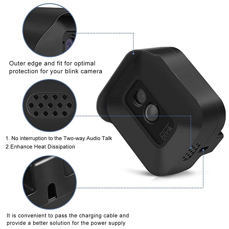 Wall Mounts for Blink Outdoor Camera,  Outdoor Weather Proof Housing with Adjustable Mount for Blink XT/XT2 Home Security System 3 Pack (Black)