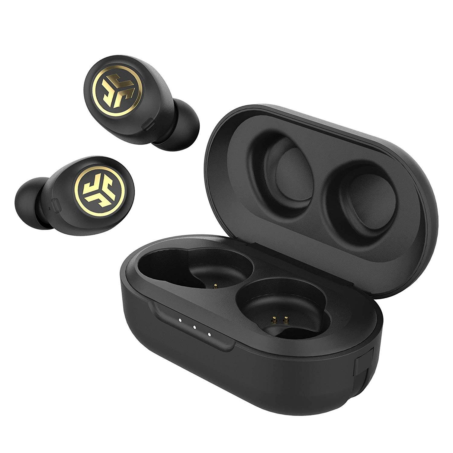 JLab Audio JBuds Air Icon True Wireless Signature Bluetooth Earbuds + Charging Case - Black & Gold - IP55 Sweat Resistance - Bluetooth 5.0 Connection - Stereo Phone Calls - 3 EQ Sound Settings