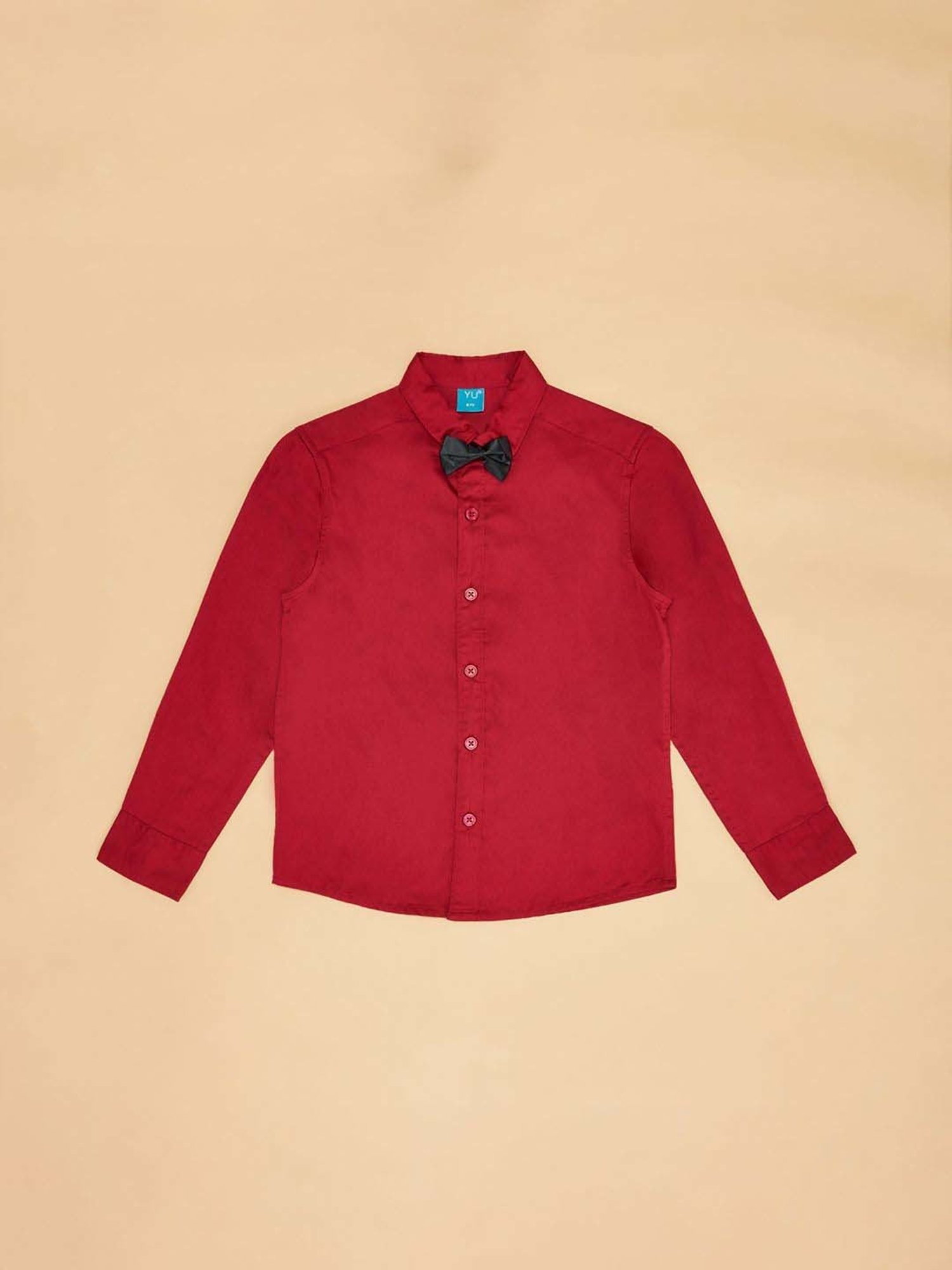 YU by Pantaloons Boys Red Cotton Regular Fit Full Sleeves Shirt
