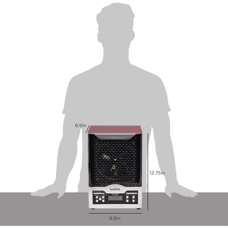Ivation 5-in-1 HEPA Ozone Generator & Air Purifier with Digital Display Timer & Remote for spaces up to 3,700 Sq. Ft.