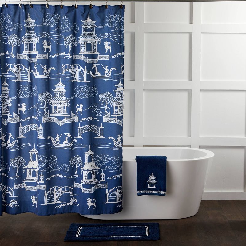 Vern Yip Chinoiserie Shower Curtain Blue - SKL Home