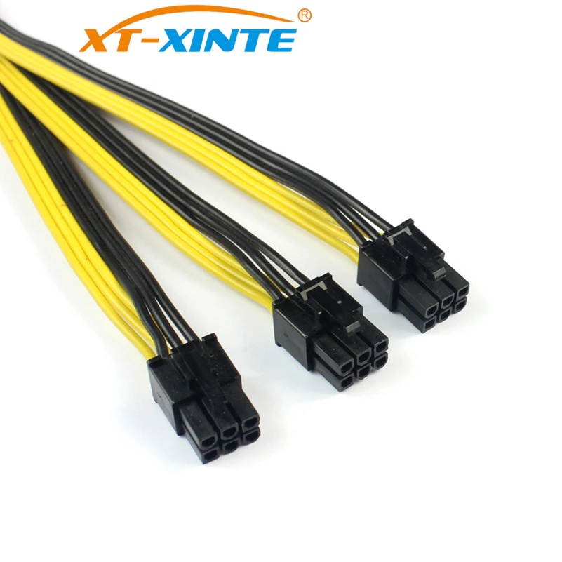 XT-XINTE S7/S9 to Triple 3X PCI-E PCIe PCI Express 6Pin Graphic Card Splitter Power Cable Cord for BTC miner Machine 12AWG+18AWG