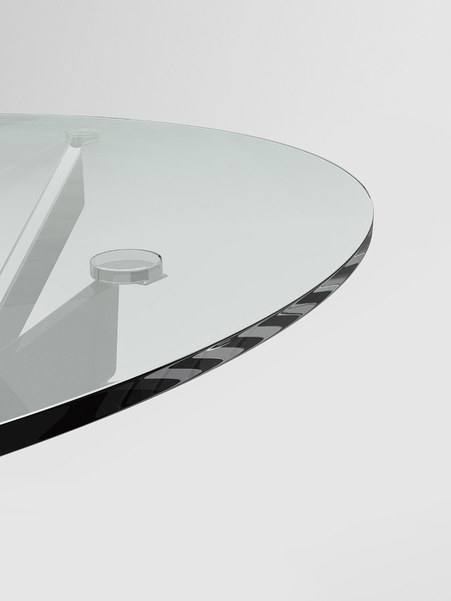 Godrej Interio Astral Silver Tempered Glass 4 Seater Circular Dining Table