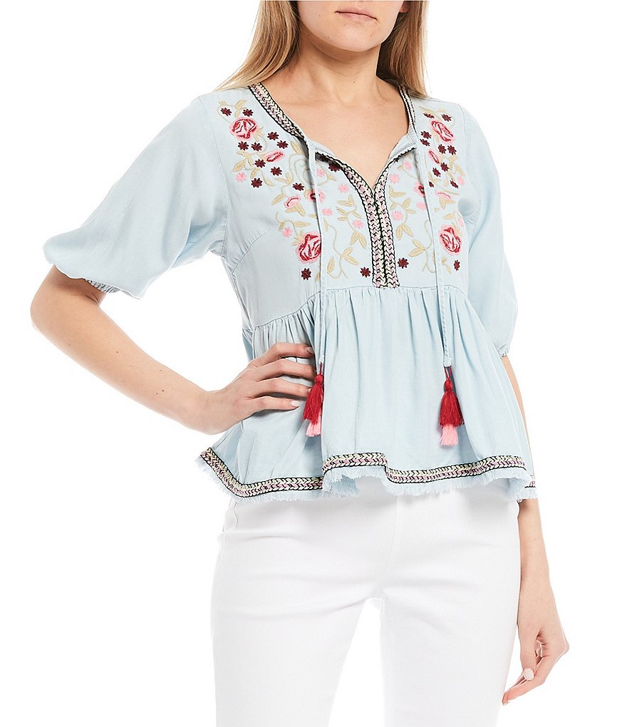 Love & Piece Sleeveless Tie-Die Peplum Hanky Hem Top