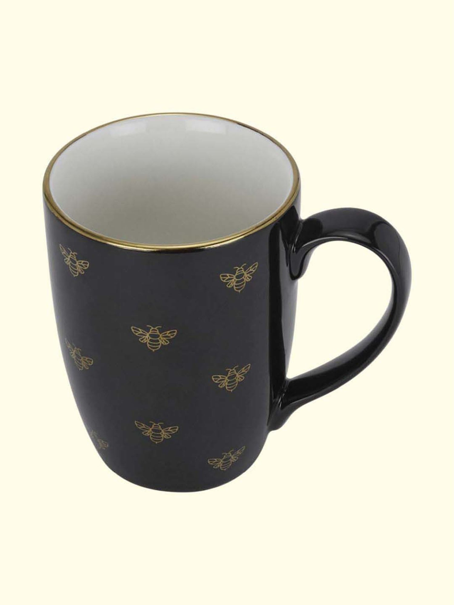 Living Scapes by Pantaloons Black Bone China Mug (0.3 L)