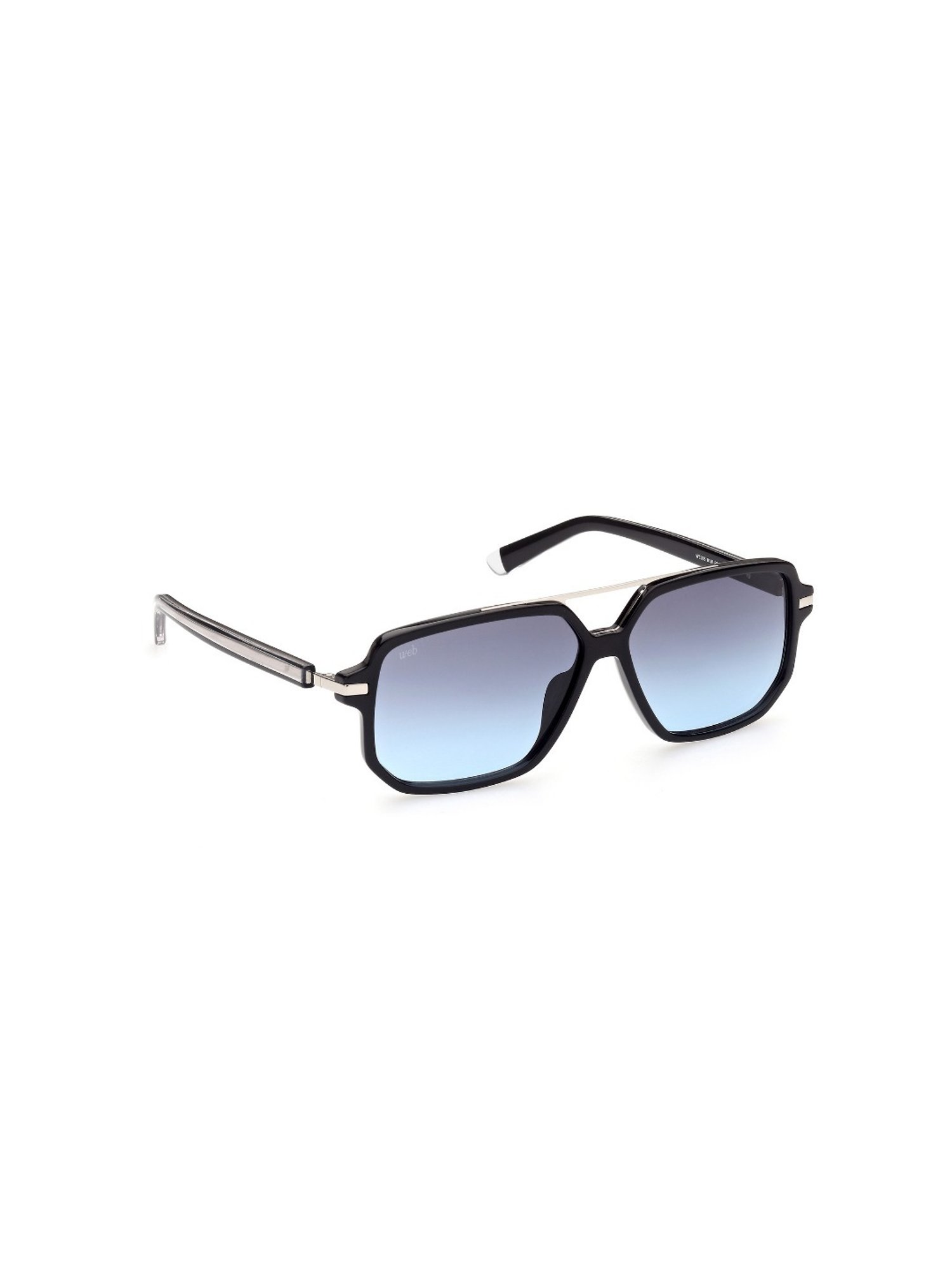 Web Eyewear Blue Rectangular Sunglasses for Men Designed in Italy