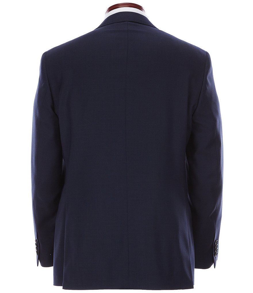 Cremieux Modern Fit Blue Check Flat Front Wool Suit