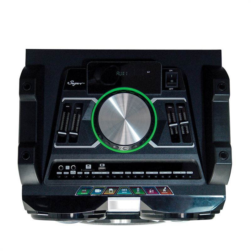 Blackmore BJS-198BT Portable, Amplified, 4way audio entertainment system with dual 12" Subwoofers, Bluetooth Connectivity, Mp3 playback and LED illumination.