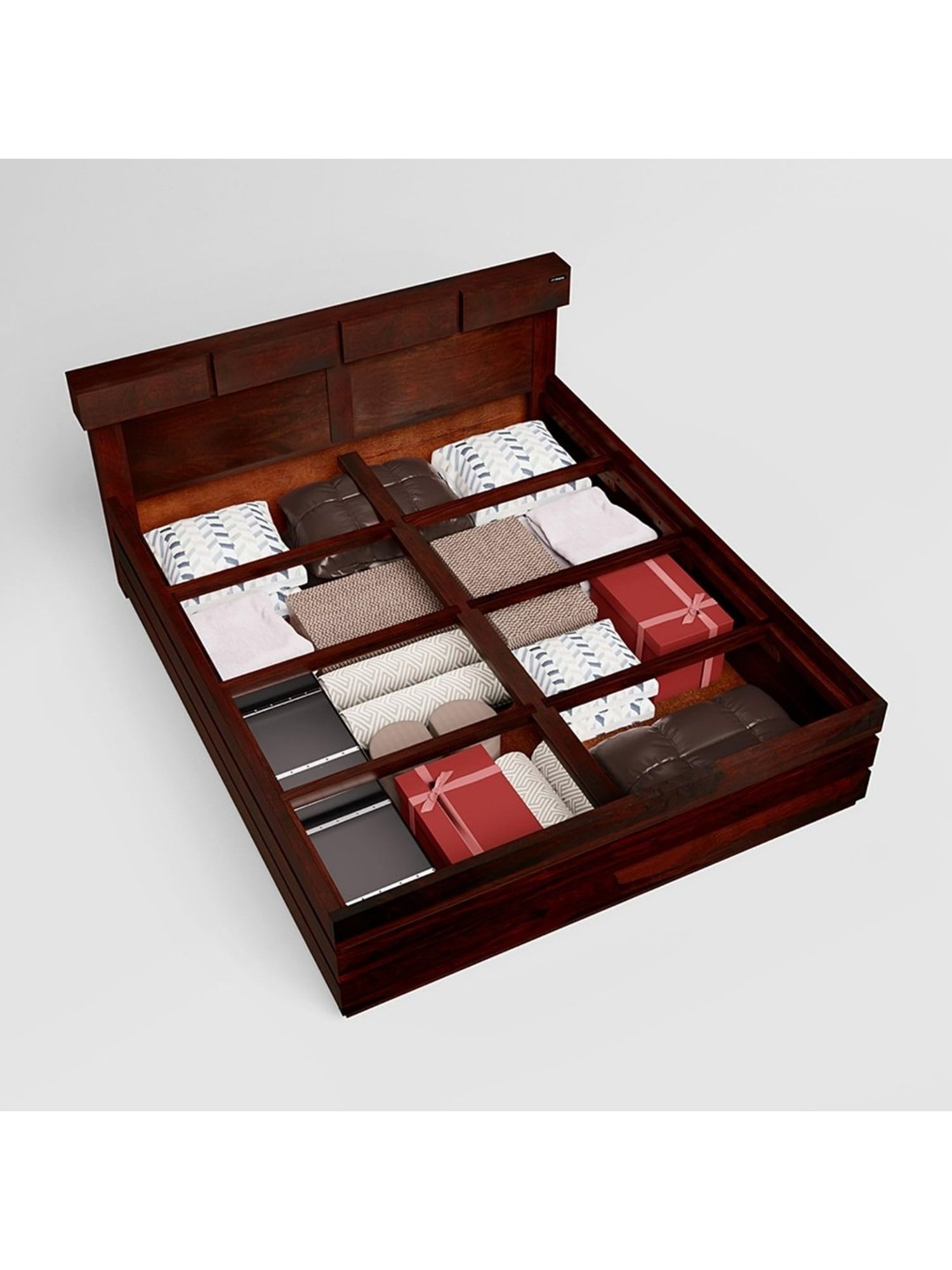 Godrej Interio Grande Brown Rose Wood King Advance Bed