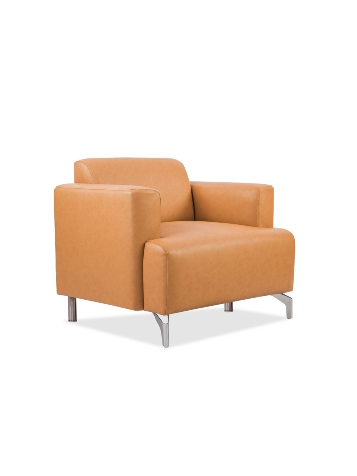 Durian Windsor Modern Camel Brown Premium Leatherette 1 Seater Sofa