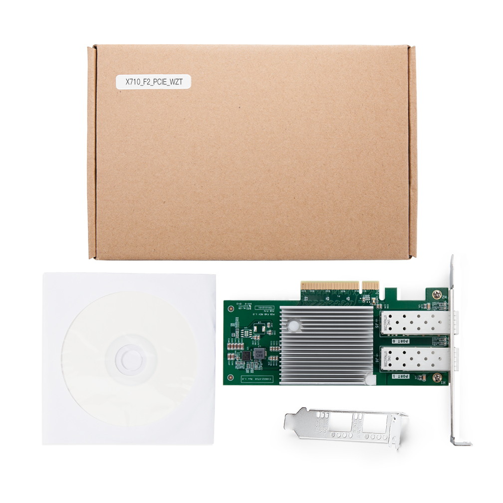 10Gb PCI-E NIC Network Card, Dual SFP+ Port, PCI Express Ethernet Lan Adapter Support Windows Server/Windows/Linux/ESX, Compare to Intel X710-DA2