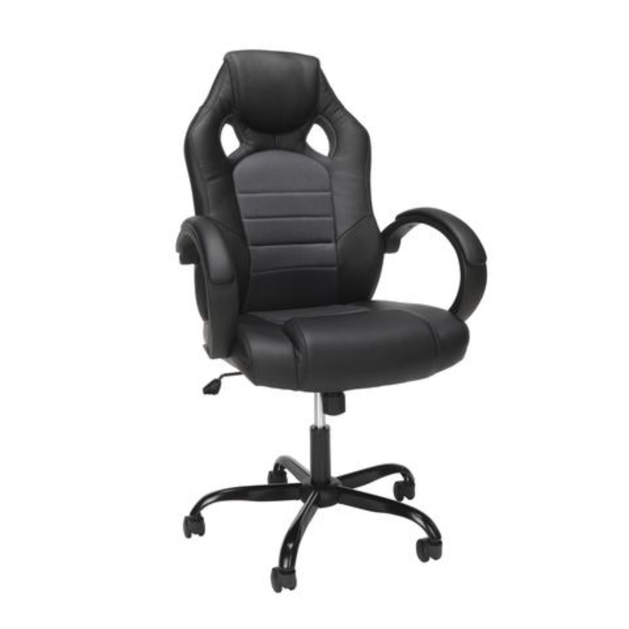 Essentials Collection High-Back Gaming Chair, Padded Loop Arms, in Gray (ESS-3083HB-GRY)