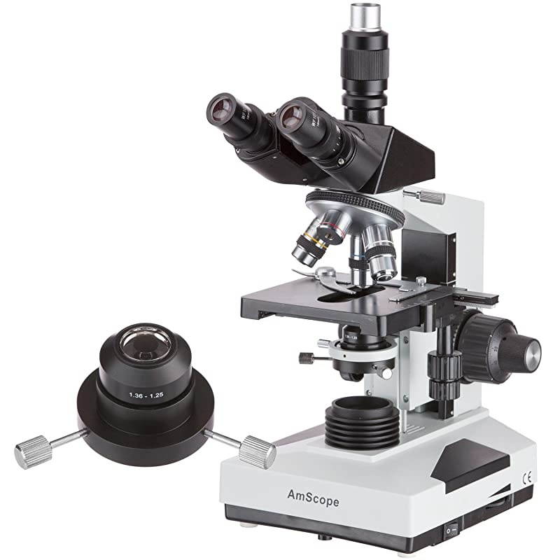 T490B-DKO 40X-2000X Trinocular Compound Darkfield Microscope with Oil Condenser