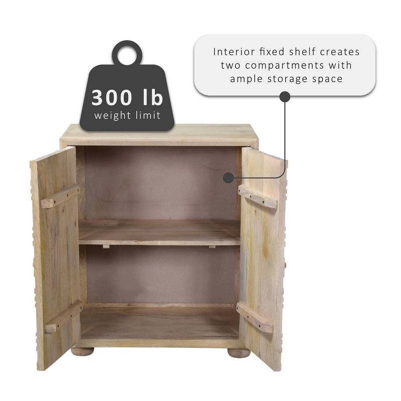 Heath 2 Door Carved Cabinet Natural - Powell Company