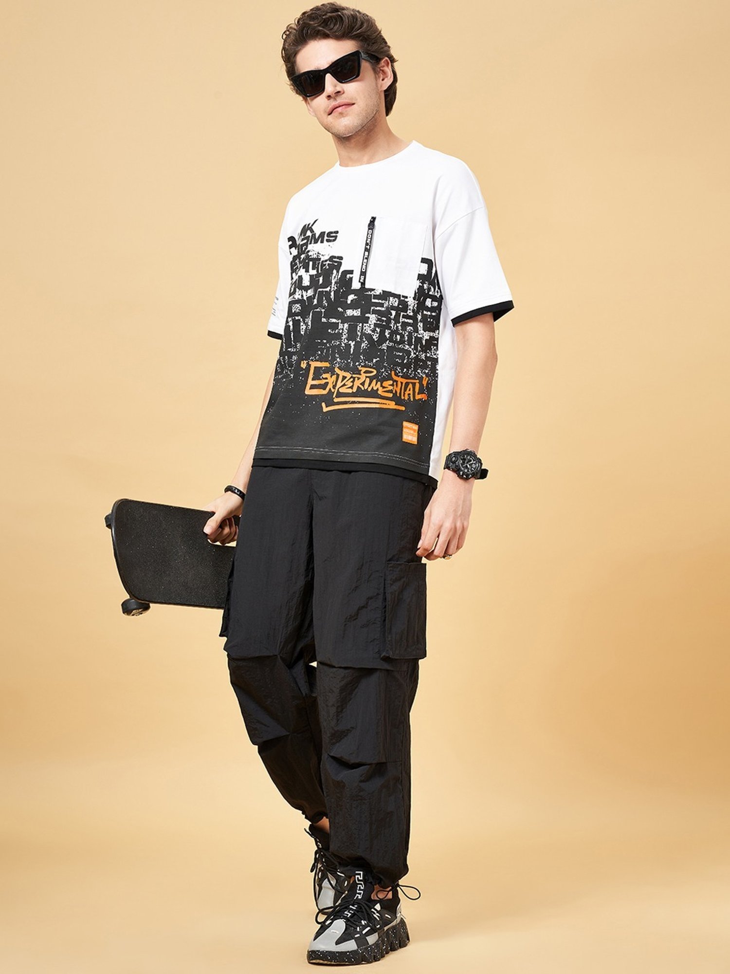 Street 808 By Pantaloons Snow White Boxy Fit Printed T-Shirt