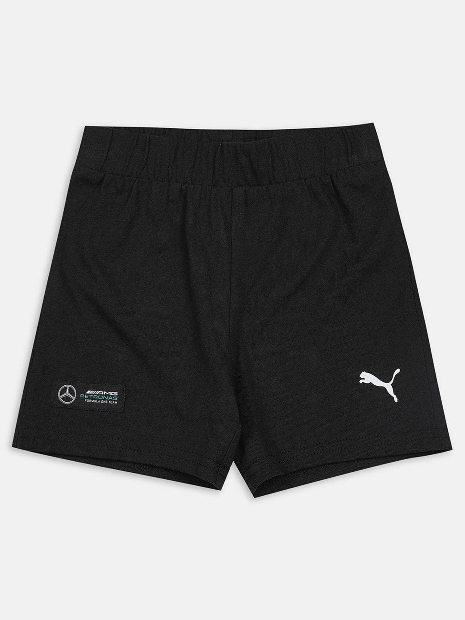 Puma Kids Mercedes AMG Petronas Spectra Green & Black Cotton Printed T-Shirt Set