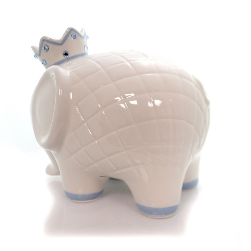 Bank 7.75" White/Blue Coco Elephant Bank Baby Hand Painted  -  Decorative Banks