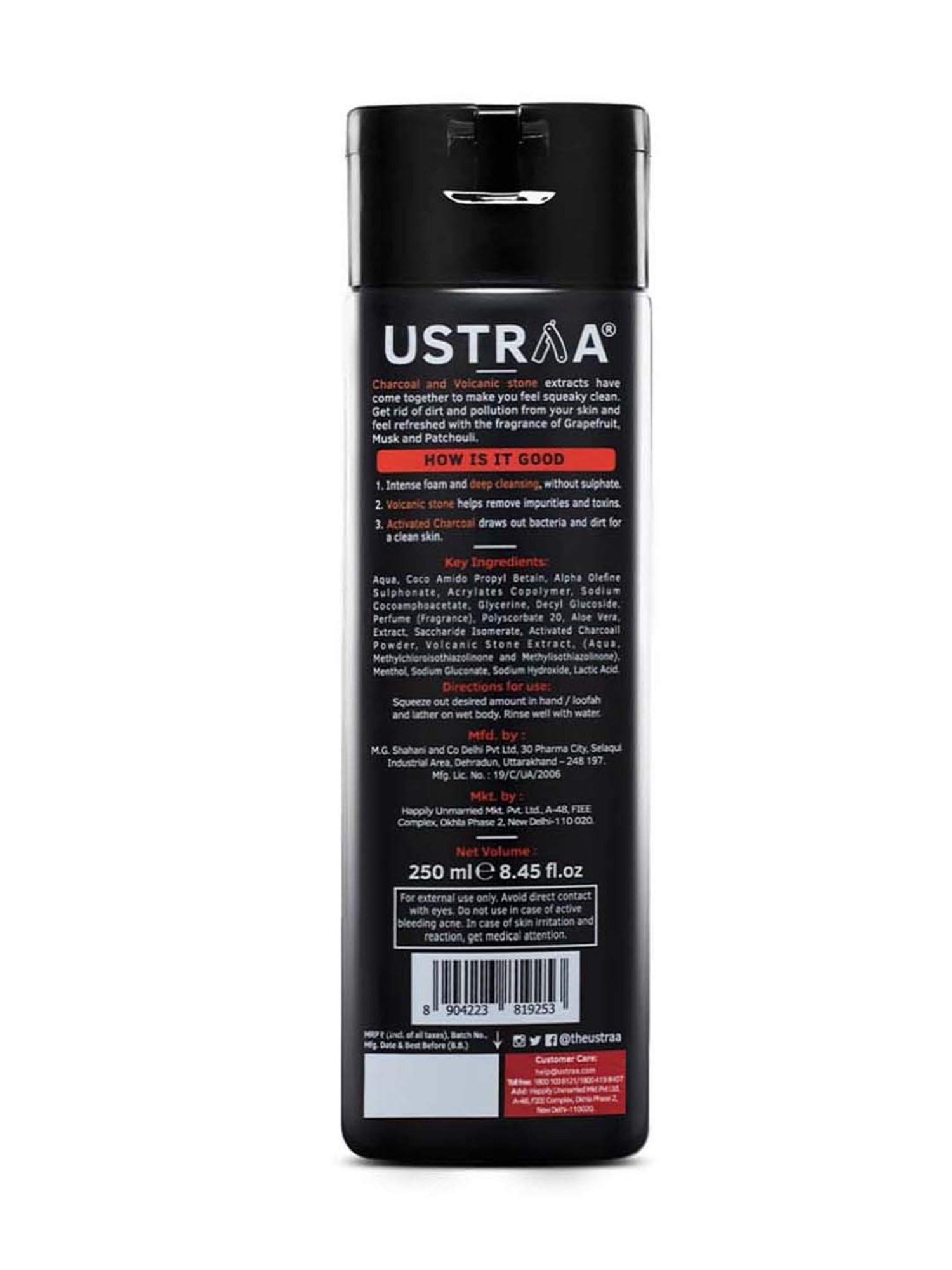 Ustraa Germ Free Body Lotion & Activated Charcoal Body Wash Combo