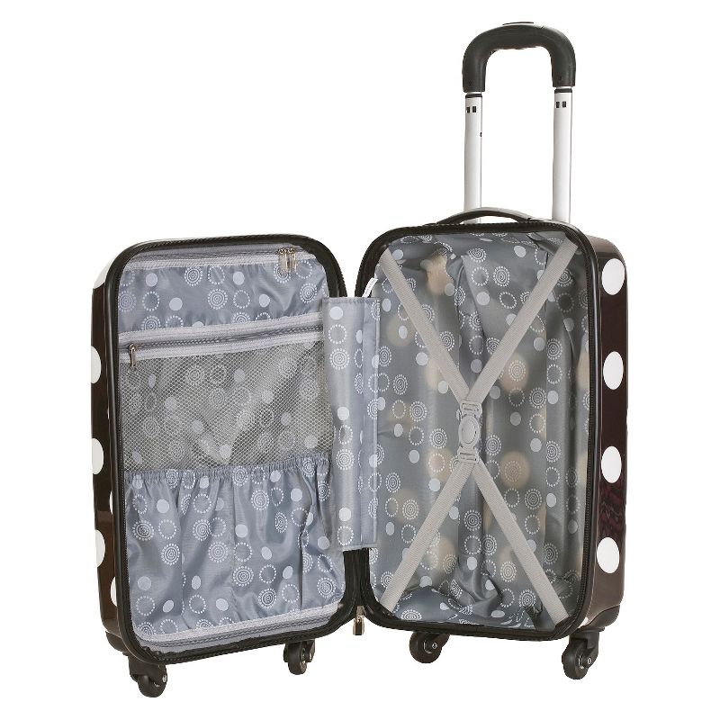 Rockland Laguna Beach 3pc ABS Spinner Luggage Set - Black Dot