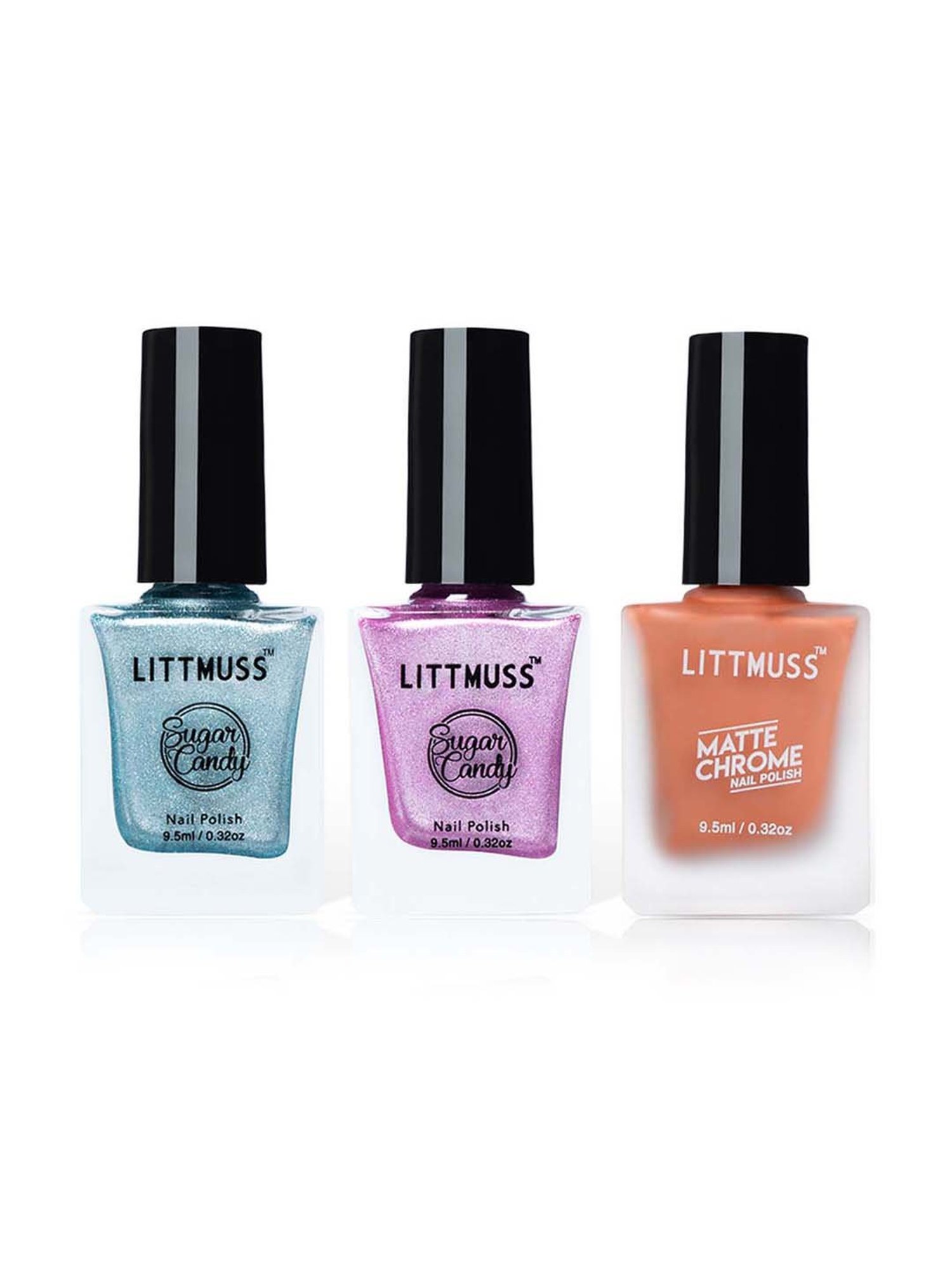 Littmuss Feelin Fruity Matte Chrome & Sugar Candy Nail Polish Combo - 28.5 ml