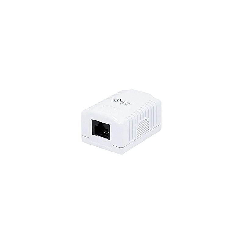 SMB-C61-WH CAT 0.6 Surface Mount Box with 110 Type Jacks, 1 Port, White