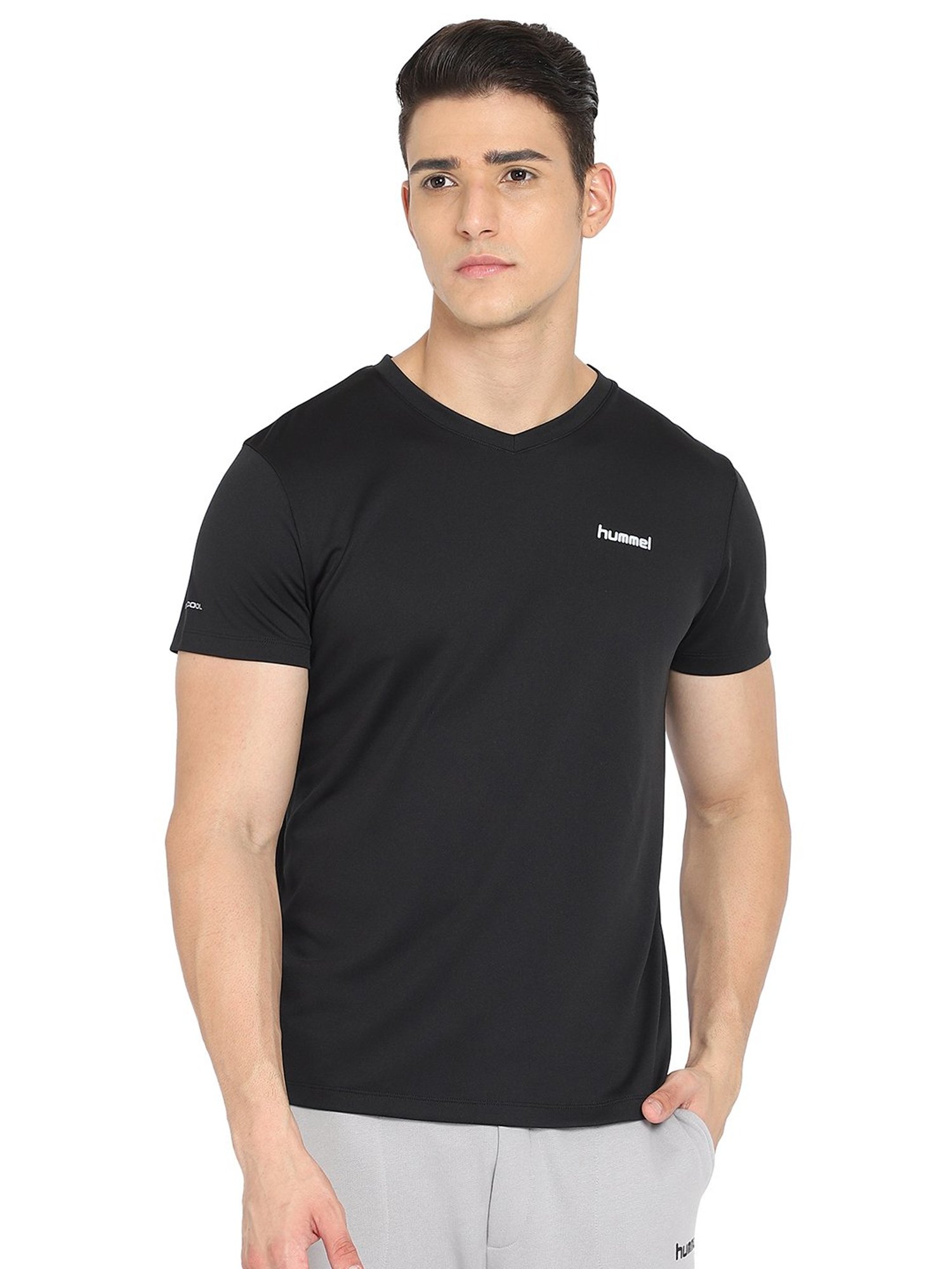 Hummel Black V Neck T-Shirt