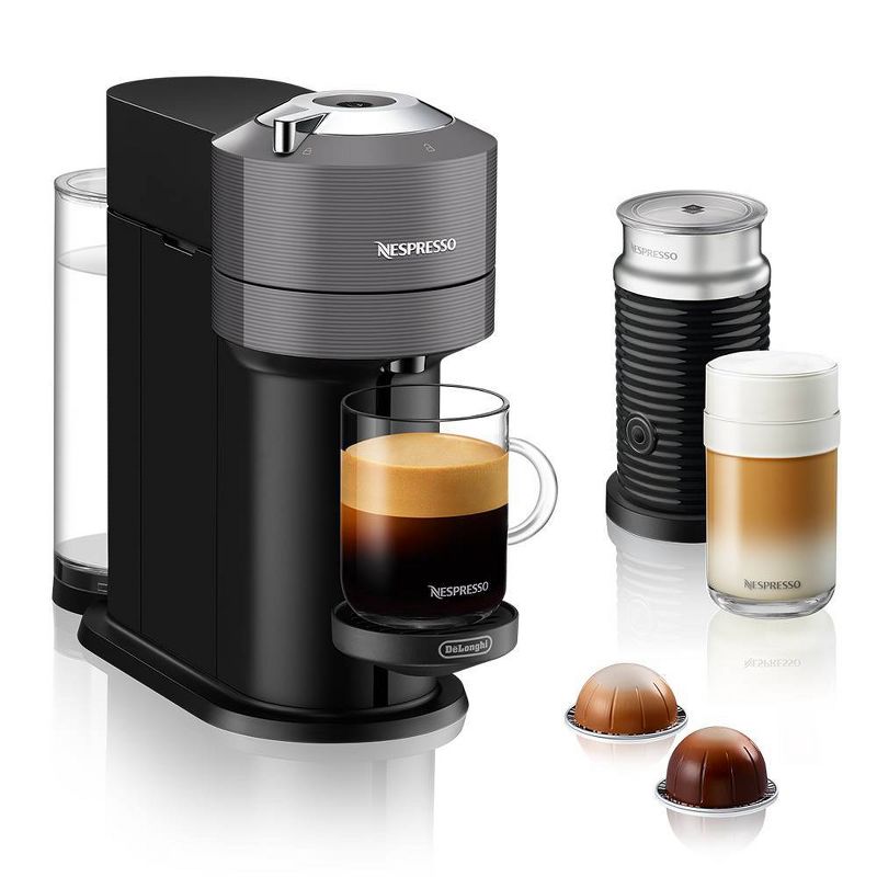 Nespresso Vertuo Next Espresso and Coffee Machine Bundle by De'Longhi - Gray