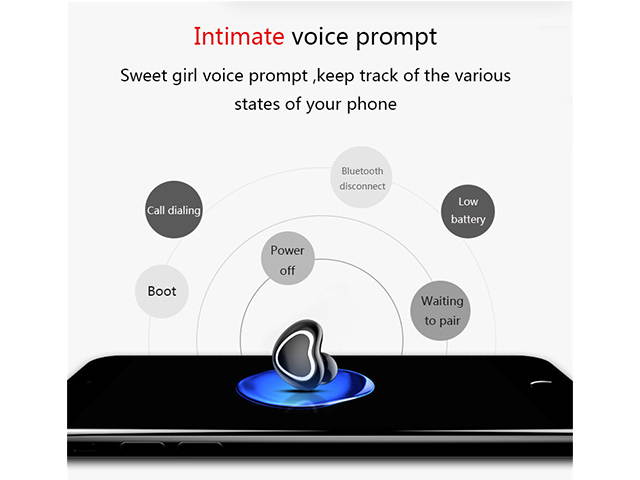 AutofeelSunriseoffice Mini Love Heart Bluetooth Earphone Headset Wireless Headphone With Mic 3D Bass Stereo Sport Earbuds For Phone iPhone Xiaomi Samsung