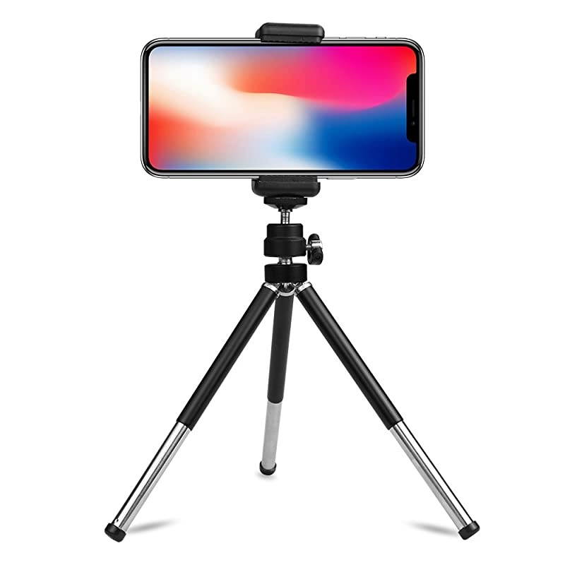 Mini Webcam Tripod for Smartphone Logitech Webcam C920 C922 Small Camera Desk Tripod Mount Cell Phone Holder Table Stand Black