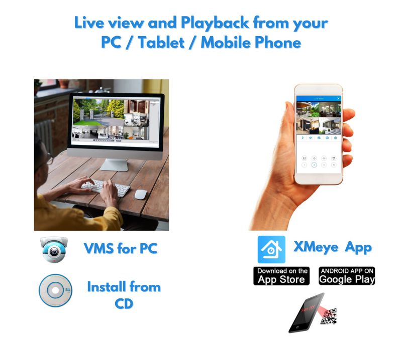 Evertech 8 channel DVR with 2TB Hard Drive H.265 High-Definition Hybrid TVI AHD CVI Analog Home Office Standalone CCTV Security Digital Video Recorder w/2TB HDD Memory Storage