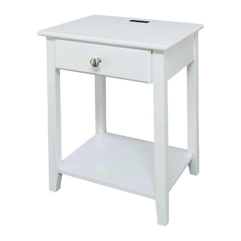 Casual Home Night Owl Bedroom Nightstand with Included Discrete USB Port Station