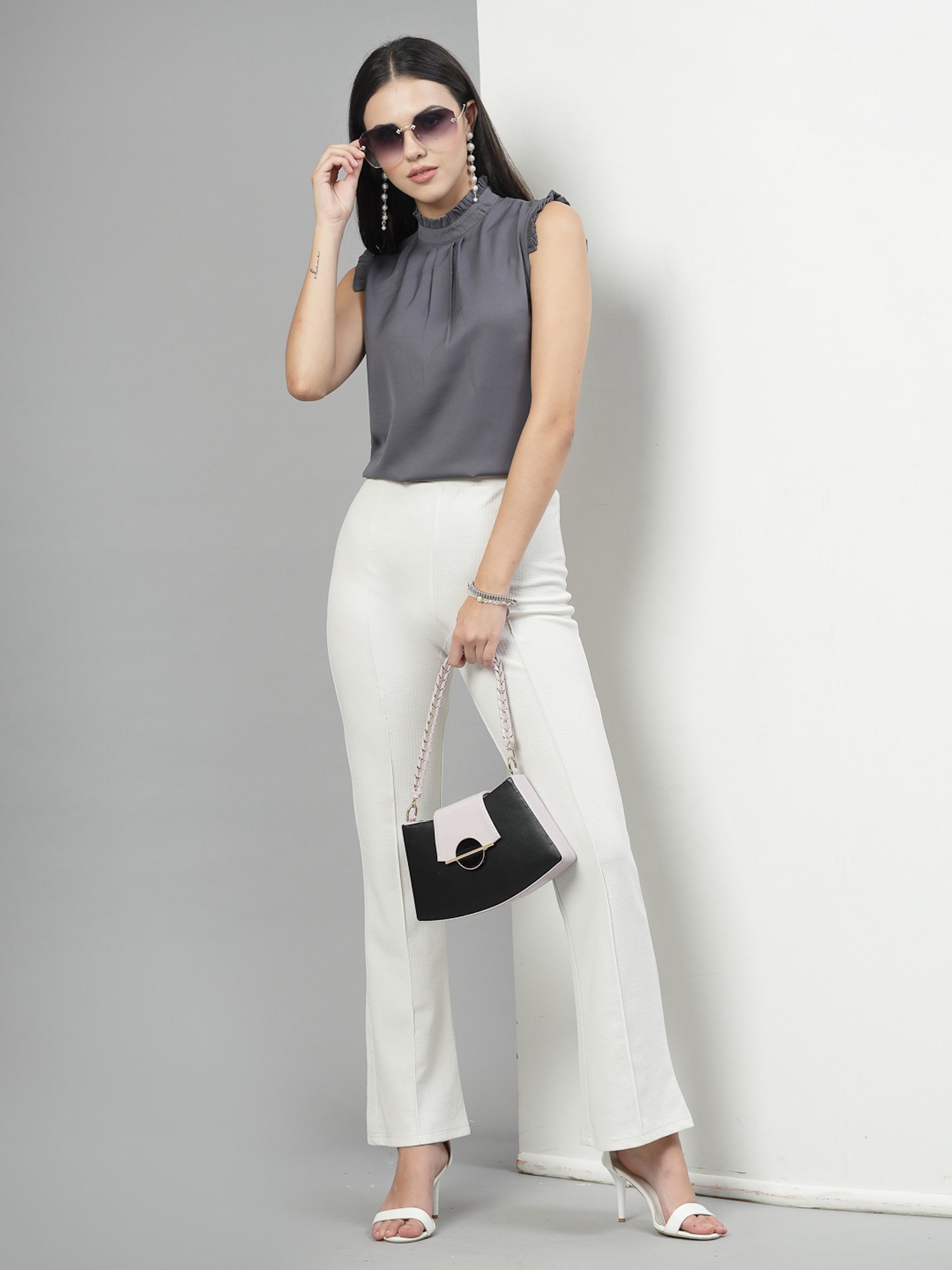 Style Quotient Grey Regular Fit Top