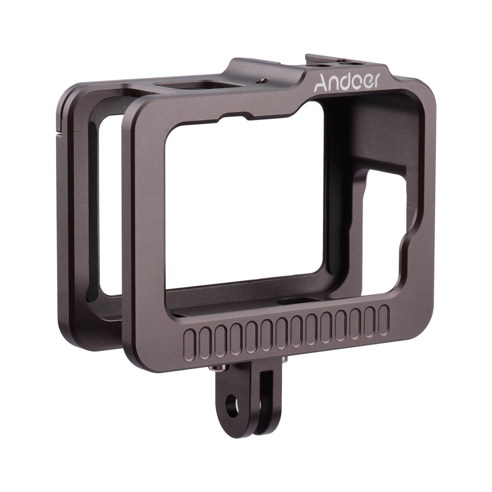 Andoer Camera Cage Camera Housing Case with Removable Back Door Double Cold Shoes Replacement for GoPro 9 Black Action Camera