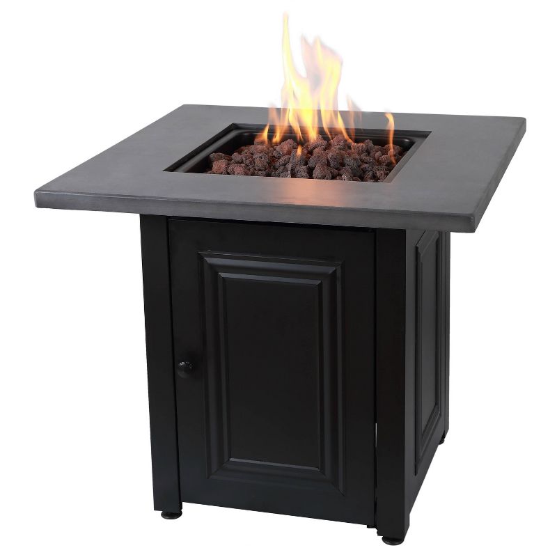 Wakefield Gas Outdoor Fire Pit with Concrete Resin Mantel - Fire Island