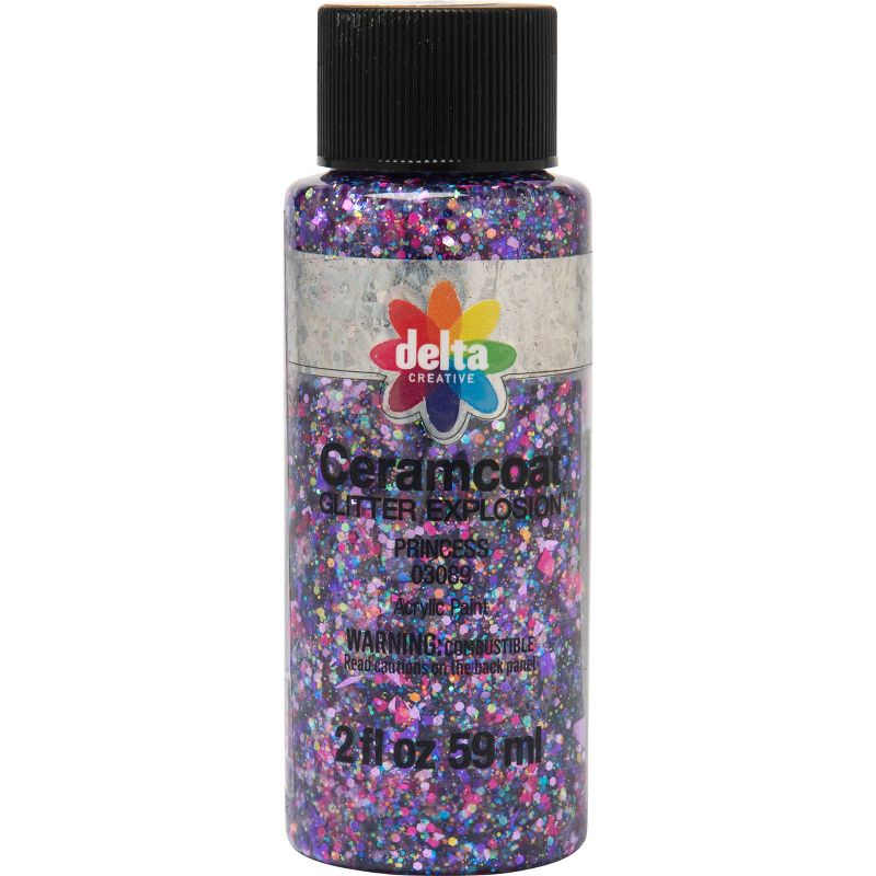 Delta Ceramcoat Glitter Explosion Acrylic Paint (2oz) - Princess