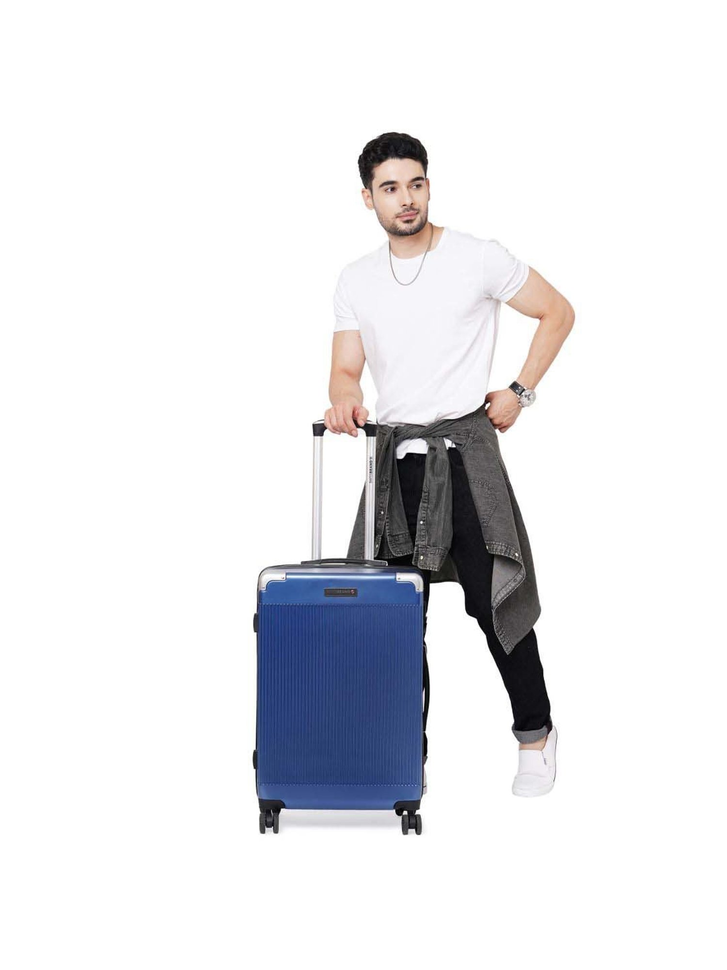 Swiss Brand Geneve Blue Medium Hard Trolley Bag - 25 cm