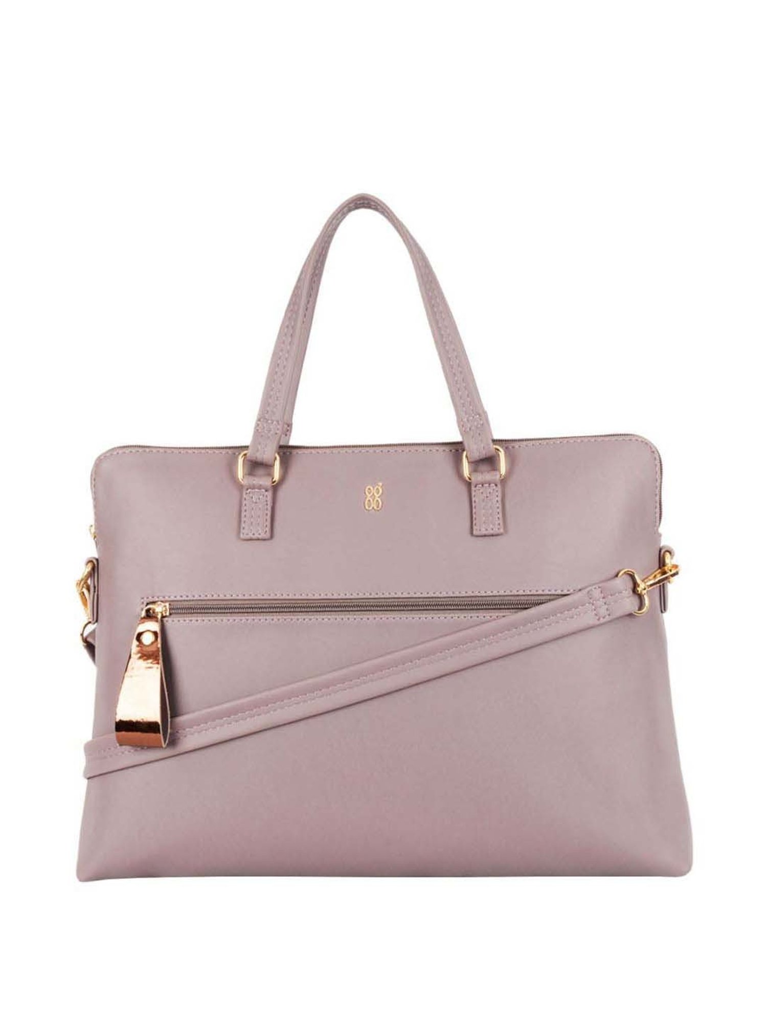 Baggit Brown PVC Solid Laptop Messenger Bag