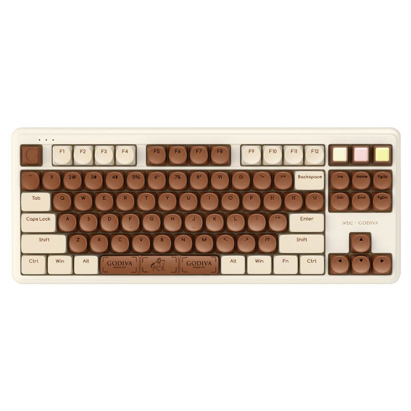 iKBC X GODIVA chocolate Bluetooth and 2.4G Wireless Dual Connectivity Modes mechanical gaming keyboard TTC Red switch 87 keys PBT keycaps