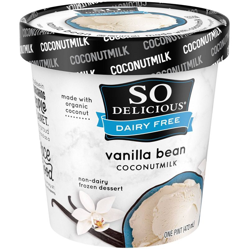 So Delicious Dairy Free Coconut Milk  Frozen Dessert Vanilla Bean - 16oz