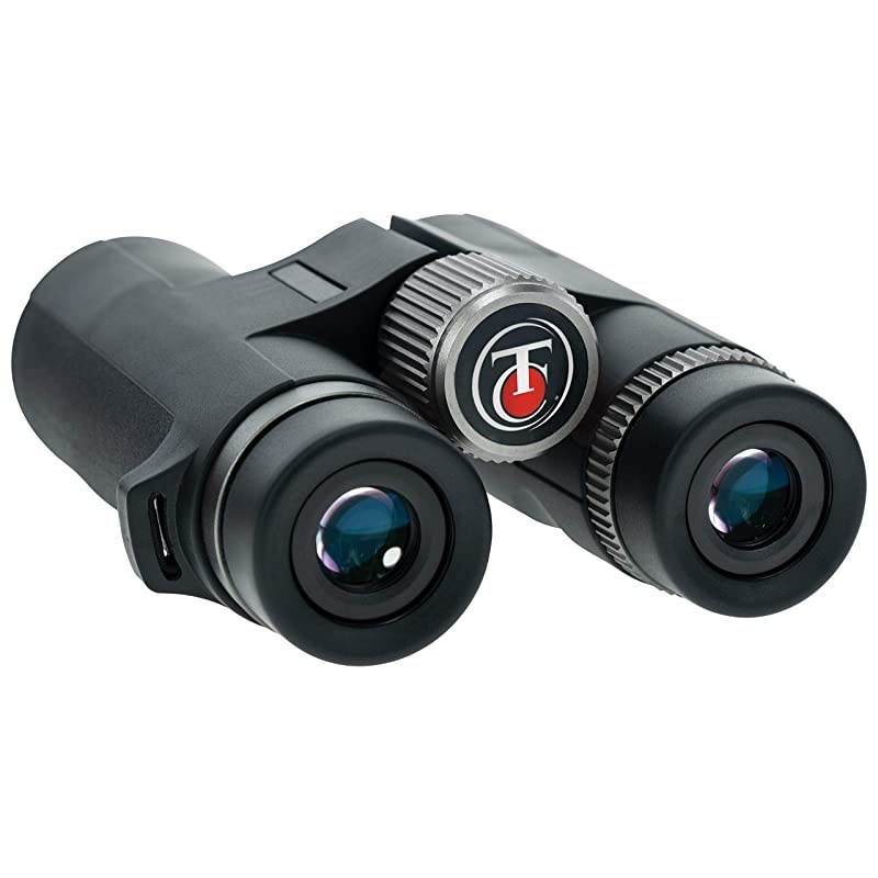 Roof Prism Binoculars with Compact Waterproof Design AntiFog Glass Neck Strap and Carry Case for Bird Watching Hunting and Outdoors Black