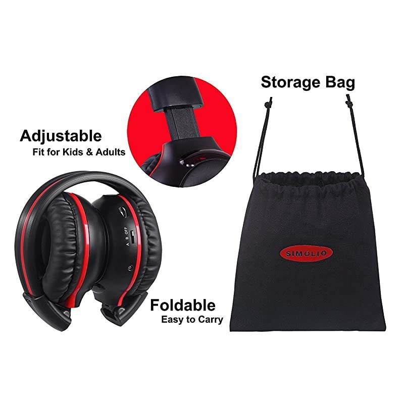 3 Pack of DVD Wireless Headphones with Storage Bag Durable Car Kids IR Headphones Wireless for Car Entertainment System Infrared Headphones with Aux Cord Not Work on 2017+ GMs or Pacifica