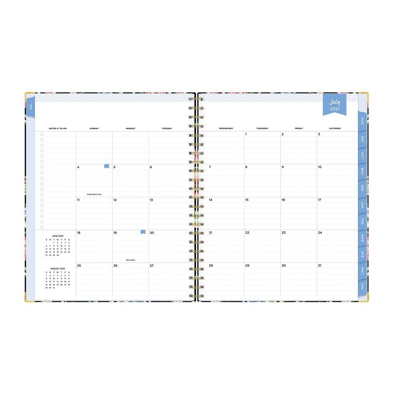 2021-22 Academic Planner 8.5" x 11" Hard Cover Weekly/Monthly Wirebound Tulip Garden Black - Day Designer