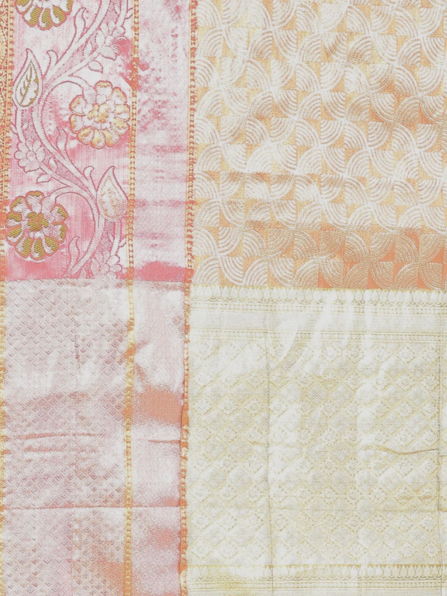Banarasi Silk Works Peach Woven Saree With Unstitched Blouse