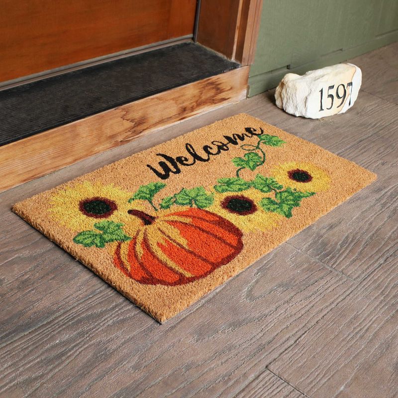 1'5"x2'5" Rectangle Outdoor Pressed or Molded Solid Accent Rug Orange - Sunnydaze Decor