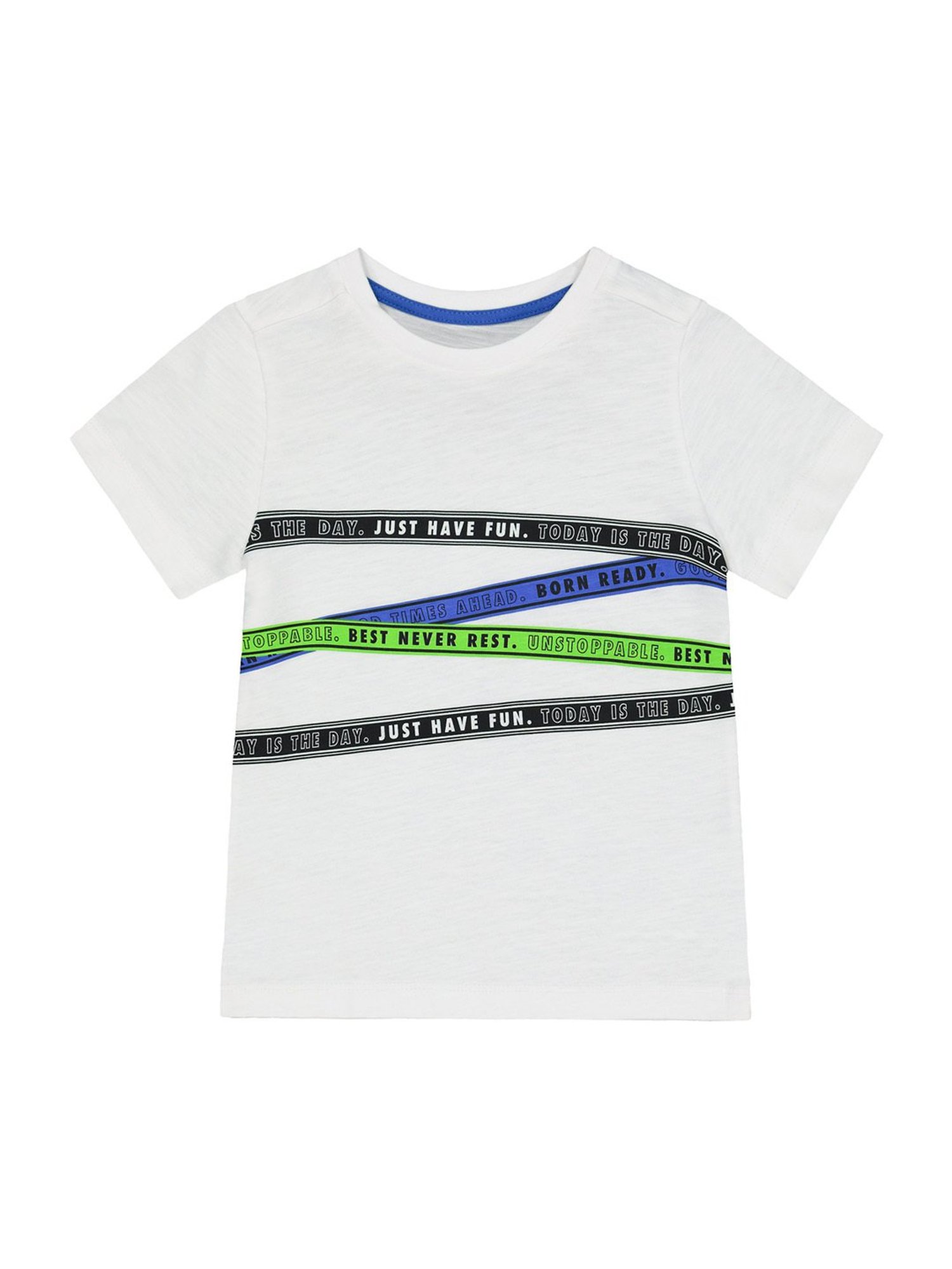 Mothercare Boys White Cotton Printed T-Shirt