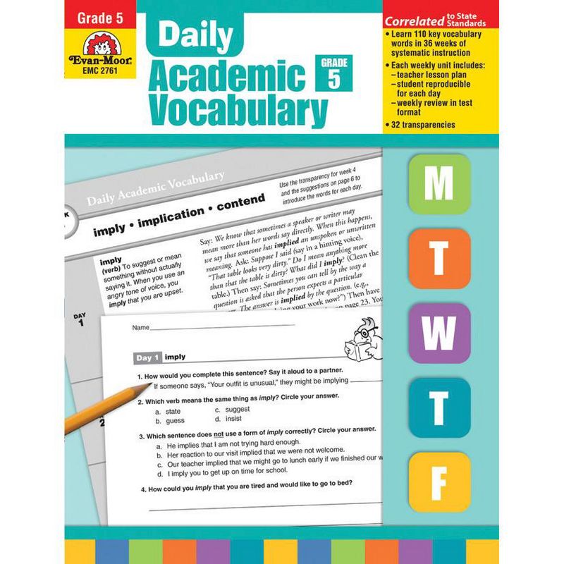 Evan-Moor Daily Academic Vocabulary, Grade 5 - Teachers Edition