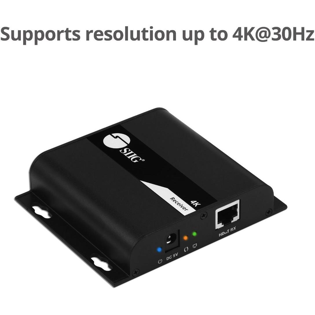 SIIG HDMI 4K30Hz HDbitT over IP Extender Receiver CEH25E11S1