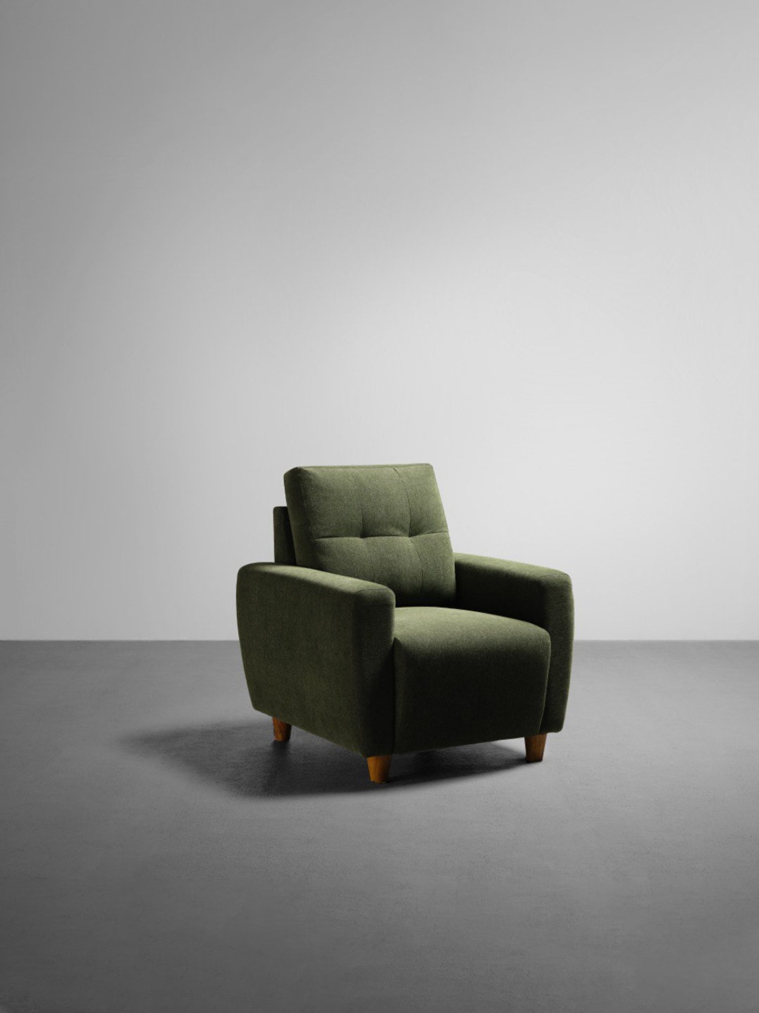 Sleepyhead Yolo Avocado Green Fabric 1 Seater Sofa